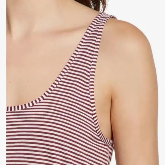 rag & bone Michal Linen Blend Tank Top in Burgundy Multi Size xs - Picture 4 of 8